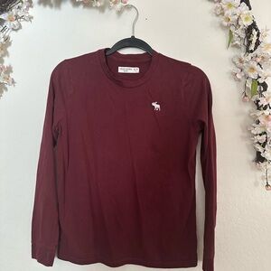 Abercrombie Kids Red Long Sleeve Tee